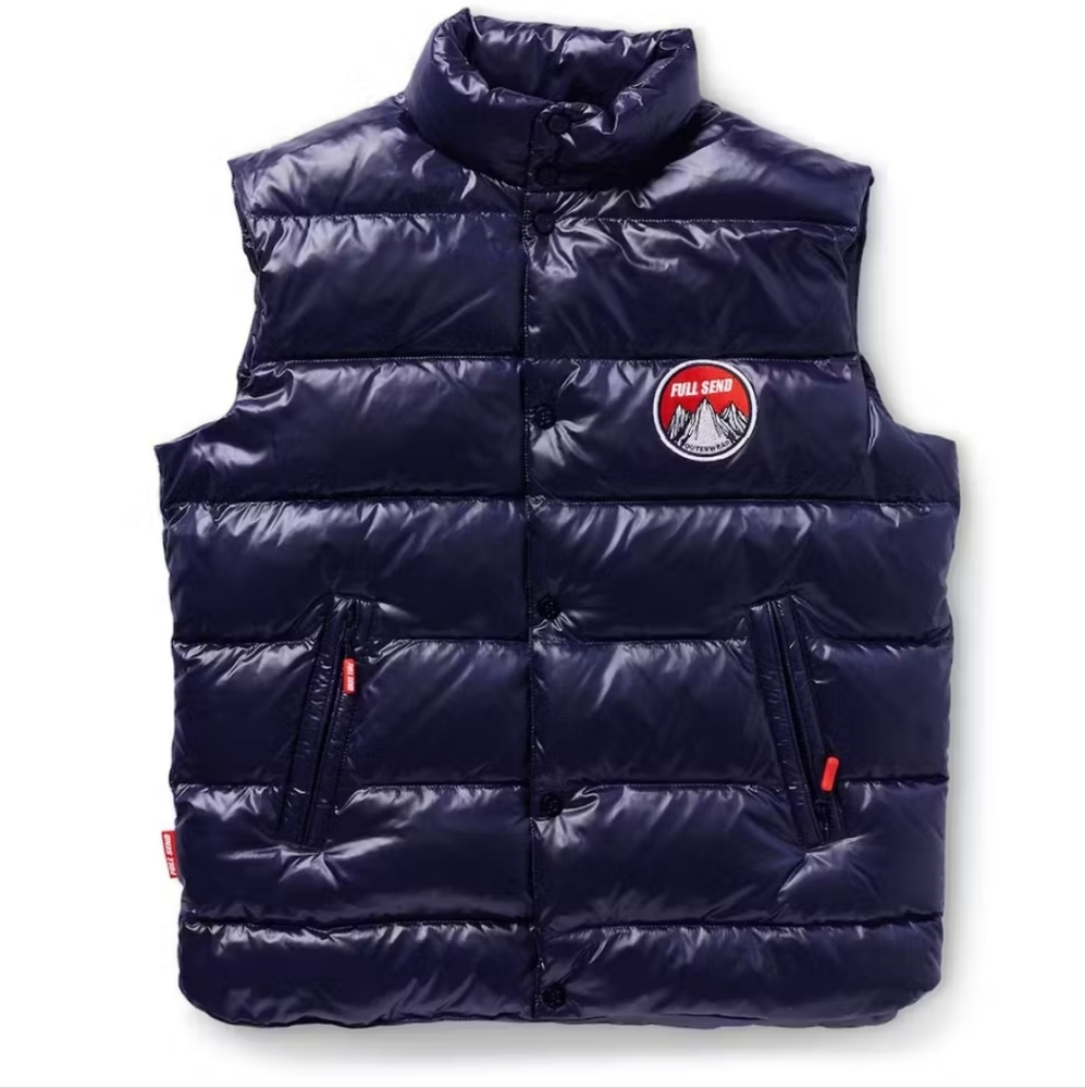 FULL SEND Puffer Vest. Mens Small (fits like sm-med)